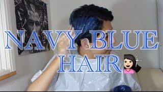 カラーバターで髪色をネイビーブルーにしたよ☆ How To Dye Navy Blue Hair At Home ☆ [upl. by Gnud]