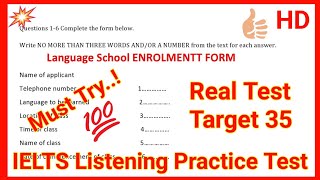 Real IELTS Listening practice test 06032023 With answer  Language school enrollment form [upl. by Eeima]