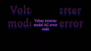 E1 E2 E3 EF dF error code voltas inverter model AC  tamil [upl. by Treva]