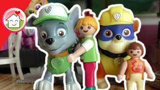 Paw Patrol Bagger am Teich  Muldenkipper  Planierraupe Playmobil Film deutsch von Familie Hauser [upl. by Reyotal]