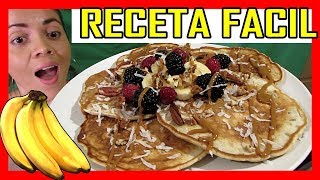 😍 PANCAKES de PLATANO 🍌 RECETA FACIL 💖 [upl. by Oleta251]