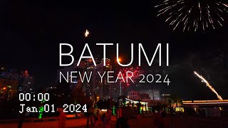 NEW YEAR 2024 in Batumi  0000 fireworks in Batumi Georgia [upl. by Rolyt]