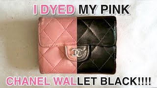 HOW I DYED MY PINK CHANEL WALLET BLACK [upl. by Forlini]