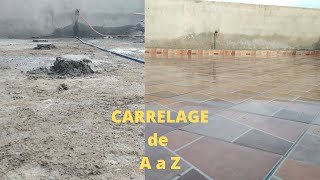 مراحل مفصلة لطريقة تهيئة الأرضية من الألف إلى الياء لوضع الزليج  pose carrelage technique [upl. by Marcelle]