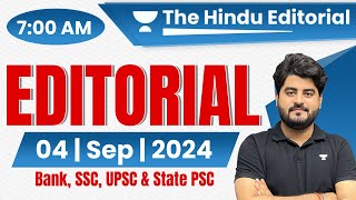 4 September 2024  The Hindu Analysis  The Hindu Editorial  Editorial by Vishal sir  Bank  SSC [upl. by Milford]