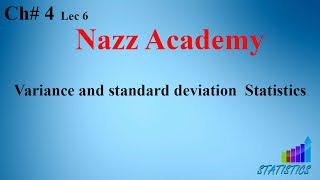 Variance and standard deviation Statistics Ch  4 Lec 6 [upl. by Hax518]