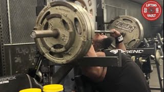 Worlds Strongest Bencher Pressed 455 lbs Off His Nose [upl. by Ahsiea660]