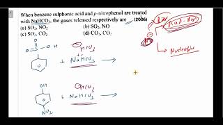 When benzene sulphonic acid and pnitrophenol are treated with NaHCO3 the gases released respective [upl. by Cheryl341]