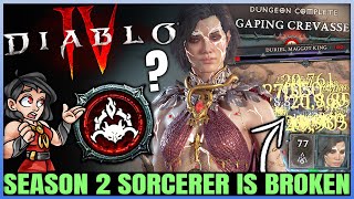 Diablo 4  Sorcerer is Best MOST POWERFUL Class in Game Now  Easy Duriel at 76  Season 2 Review [upl. by Qerat]