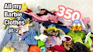 All My Barbie Doll Clothes 350 Clothes😱 2 Collab w Yoummy dolls show [upl. by Omari]