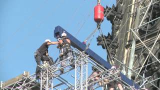 Liebherr  Mobile Crane LTM 1750 operating at Cologne Cathedral [upl. by Retla]