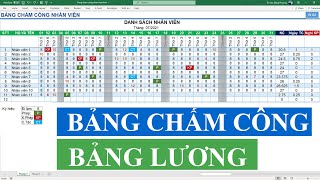 Hướng dẫn tạo Bảng Chấm Công và Bảng Lương nhân viên trên Excel tính thời gian tăng ca [upl. by Erdnael]