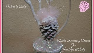 DIY COMO DECORAR PIÑAS DE PINO NAVIDEÑO [upl. by Inman804]