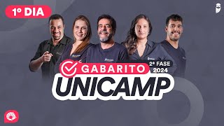 Gabarito UNICAMP 2024  2ª Fase 1º dia – Correção de prova AO VIVO [upl. by Thanasi714]