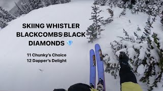 SKIING WHISTLER BLACKCOMB BLACK DIAMONDS VIA POV Chunkys Choice amp Dappers Delight [upl. by Redyr]