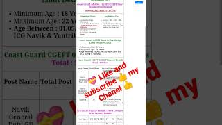 coast guard form 2022 🥳 copyrightfree viralshorts reels coastguard indiannavy study students [upl. by Ised563]