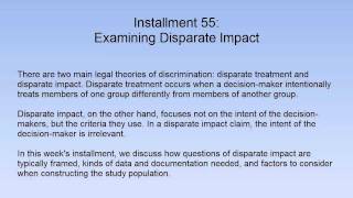 Examining Disparate Impact [upl. by Glover535]