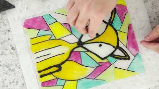 Creating Colorful DIY Faux Stained Glass Fox Craft for Kids A StepbyStep Guide [upl. by Bellina]