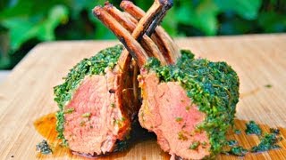 How To Roast a Rack of Lamb  Lamb carre  Lamb chops  Lamb loin Green Crusted Barbecue Recipe [upl. by Somerset849]