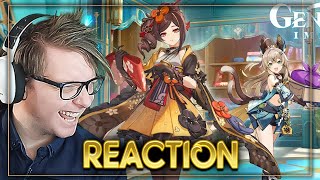 quotAdorable and FUNquot Version 45 quotBlades Weaving Betwixt Brocadequot Trailer REACTION  Genshin Impact [upl. by Edeline]