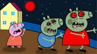 Sad Night Peppa Pig Leaves the House on Halloween  Peppa Pig Fanmade Coloring Story [upl. by Nauqel]