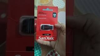 sandisk Cruzer blade 64gb pendrive unboxing  usb pendrive sandisk 64gb ytshorts unboxing yt [upl. by Hallett625]