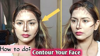 How to Contour your face For Beginners  Contouring karny ka tarika  Contour and Blush Tutorial [upl. by Thunell]