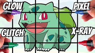 🤯🔥 One Drawing BUT IN 20 DIFFERENT ART Styles BULBASAUR [upl. by Monjo]