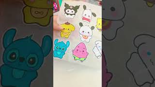 DIY Sanrio Stickers  paper craft easy craft ideas how to make diy craft with paper shorts [upl. by Lyrpa]