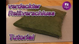 Kissenbezug mit verdeckten Reißverschluss nähen  DIY  Tutorial [upl. by Nuri208]