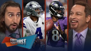 Cowboys in ‘proveit’ mode Eagles make mistakes Ravens season over  NFL  FIRST THINGS FIRST [upl. by Clo662]