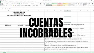 Creación de la Provisión para Cuentas Incobrables Registro Contable Paso a Paso [upl. by Rratsal]