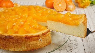 Mandarinen Käsekuchen ohne Boden  frischer amp saftiger Quarkkuchen  Mandarinenkuchen [upl. by Camfort]