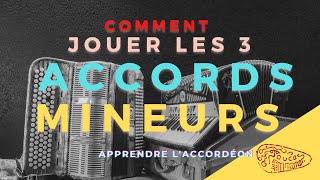 Accordéon débutant comment jouer les 3 accords mineurs 7 [upl. by Ecyor]