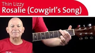 Thin Lizzy GuitarRosalie Cowgirls Song  Backing Track [upl. by Orten]