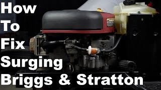 How To Fix Briggs amp Stratton Surging Engine  Nikki Carburetor Cleaning  Motor Hunts UP amp DOWN [upl. by Jamey902]