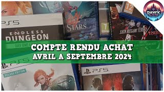 COMPTE RENDU ACHAT AVRIL A SEPTEMBRE 2024 [upl. by Ahsiloc]