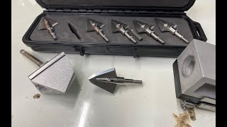 Iron Will Single Bevel Broadhead Sharpening 200gn With Bleeder Blades KME Sharpener [upl. by Darooge]