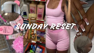 SUNDAY RESET  MAINTENANCE VLOG  hair nail hygiene shopping  new apartment [upl. by Kciredec]