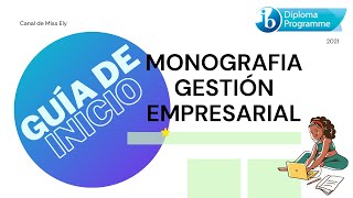 Una Guía para hacer tu monografía en Gestión Empresarial [upl. by Nyar927]