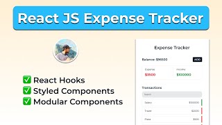 Build An Expense Tracker App using React JS  ReactJS Project for Beginners [upl. by Nahgrom]