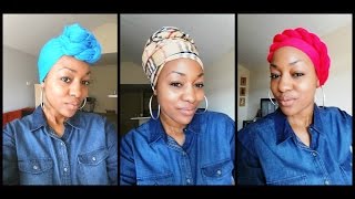 How to tie a Head Wrap  5 Ways [upl. by Arlin601]