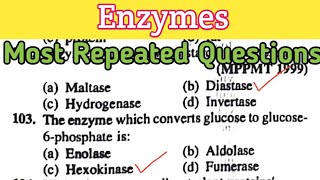 enzyme mcq  enzyme biochemistry mcqs  enzymology  Biology most Repeated Questions 9 [upl. by Ginny467]