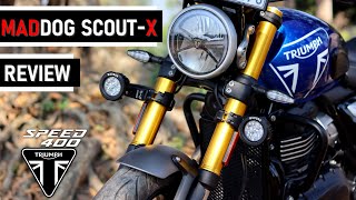 Best Aux light for Triumph Speed 400  Maddog Scout X Review triumphspeed400 [upl. by Huan392]