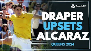 Jack Draper Upsets Defending Champ Carlos Alcaraz  Queens Highlights 2024 [upl. by Luby28]