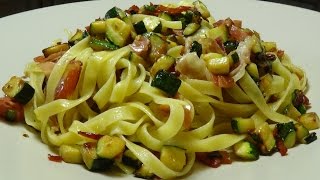 Tagliatelle con zucchine e speck semplicissime ma molto gustose [upl. by Eiramana]