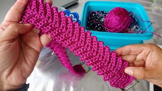 Asa Tejida a Crochet En Punto Espiga Para Bolsos Tejidos [upl. by Eenot]