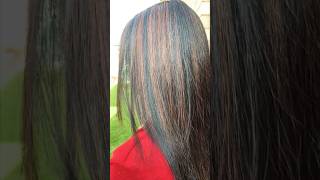 caramel highlights on black hair at home Short highlights my Hair Art [upl. by Ermey]