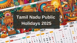 Tamil Nadu Public Holidays List in 2025  2025 Government Holidays in Tamilnadu [upl. by Erie22]