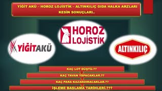 YİĞİT AKÜ HOROZ LOJİSTİK ALTINKILIÇ HALKA ARZ SONUÇLARI KAÇ TAVAN YAPACAKLARhalkaarzborsabist [upl. by Yelloh]